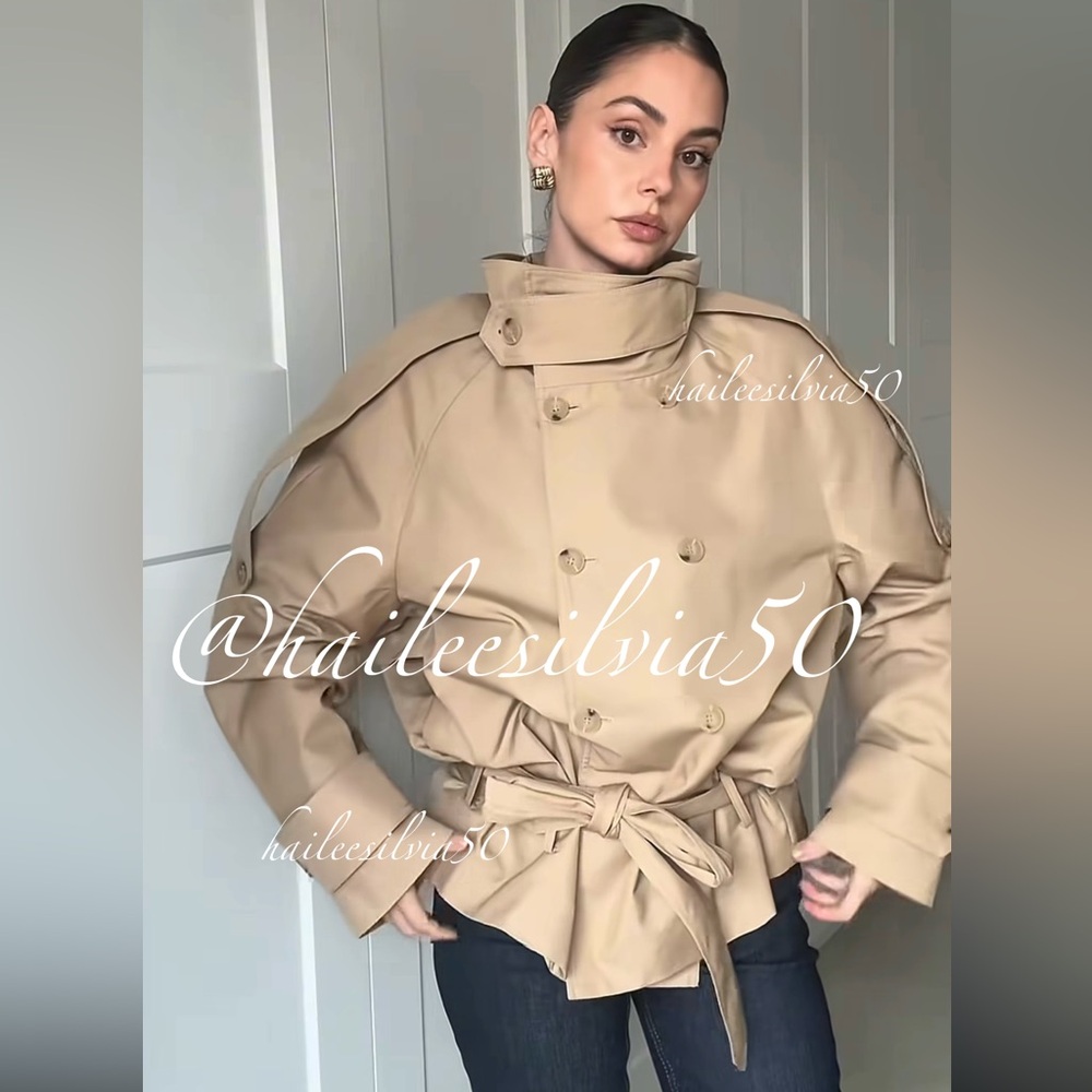 Zara SHORT HIGH NECK TRENCH COAT ZW COLLECTION